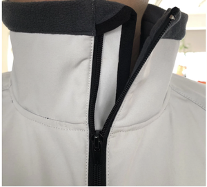 Harga grosir disesuaikan putih 2 Tune dua lapisan termal bulu <span class=keywords><strong>Polar</strong></span> Bomber jaket pria pakaian kerja gaya berdiri kerah depan - Product Image 3