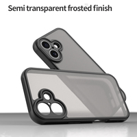 Coque de téléphone antichoc 4 coins en TPU PC effet peau, transparente et givrée pour Apple iPhone 17 18