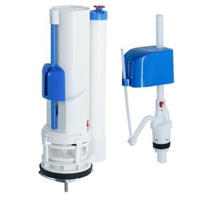 Kit de remplacement de valve de réservoir de toilettes avec flotteur réglable et double chasse d'eau avec joint d'étanchéité - Product Image 1