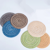 Napperons personnalisés nordiques multicolores tressés en spirale, tissés à la main en polyester et coton, épaisseur 3 mm, réutilisables et résistants à la chaleur