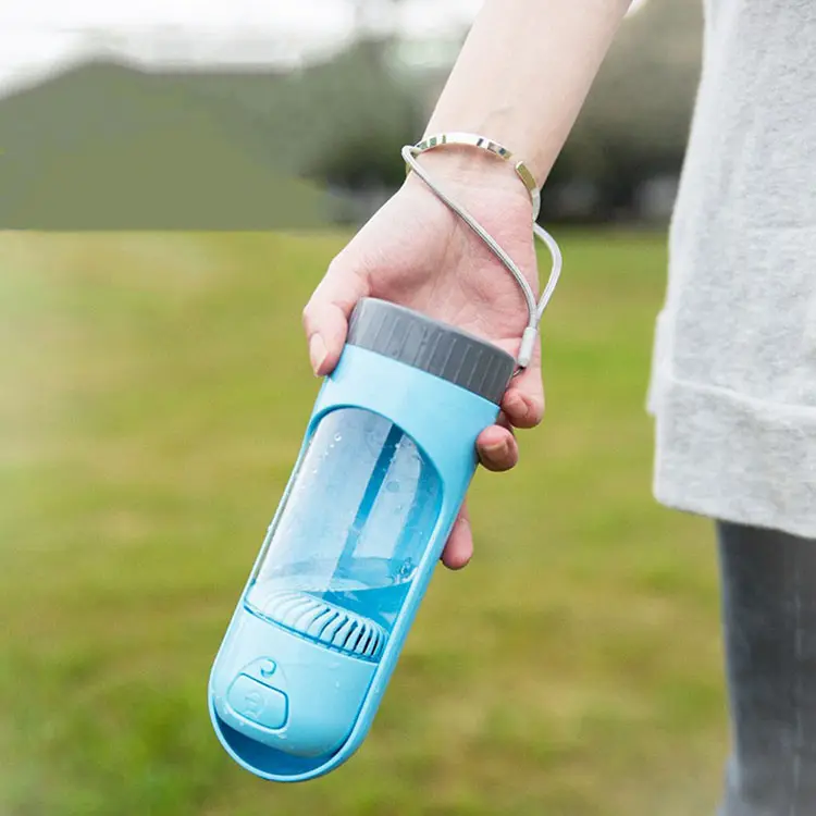 aqua Pet Travel Dog Water Bottle walking portable plastic travel recycling dispenser 300ml Pet dog water bottle
