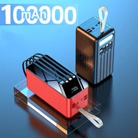 Banque de puissance Portable 80000mAh 100000mAh avec sortie de type C chargeur et banque de batterie polymère à affichage numérique rapide