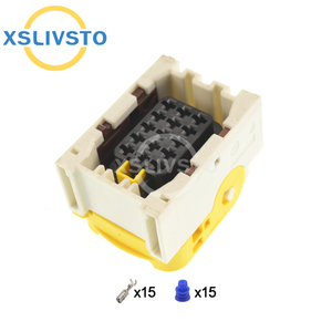 Connecteur automobile blanc 15 broches 20 cm pour carte électronique ECU, fiche 2-1534126-1 - Product Image 1