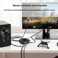 Penguat Audio Logam Pengalih AV 35mm Lotus RCA Headset Penguat Volume Audio Komputer Telepon