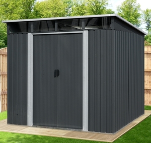 6'x8'ft Vente Chaude Taille <span class=keywords><strong>Abri</strong></span> De <span class=keywords><strong>Jardin</strong></span> Pent Toit Avec Lucarne Fenêtre Hangar En Métal - Product Image 1