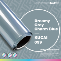 KUCAI 5*59 Kaki Abu-abu Menawan Biru Metalik Mengkilap PET Stiker Vinyl Mobil Warna-warni