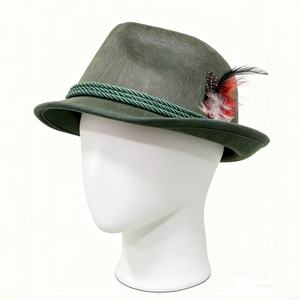 Sombrero Tirolés Bávaro de Fieltro con Pluma y Cinta de Cuerda para la Fiesta del Oktoberfest - Product Image 5