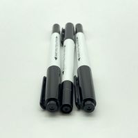 Fabricant personnalisé marqueur permanent à double extrémité étanche à base d'huile pointe ultra fine double stylo marqueur noir 0.7mm 1mm