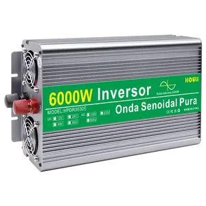 HOULI tax free Brazilian inversor off grid solar power pure sine wave inverter 5000w 24v invertor 12v to 220v 6000w 4000w 3000w