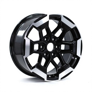 <span class=keywords><strong>16</strong></span>インチアルミ合金製カーホイールリム 16x7.5 ET30 PCD 6x114.3 マルチスポーク ブラックマシンフェイス 交換用 - Product Image 3
