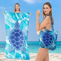 Sac à bandoulière serviette de plage anti-sable d'été, portable, imprimé, séchage rapide, en coton microfibre personnalisé