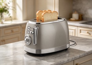 Tostadora BESTONE de 2 Rebanadas, Acero Inoxidable, Estilo Retro, con Función de Descongelar, Recalebar y Cancelar, 850W - Product Image 2
