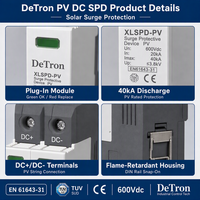 Dispositif de protection contre les surtensions solaires DC SPD pour systèmes photovoltaïques, types T1 T2, 1000V 1500Vdc 40kA 60kA, ignifuge, OEM
