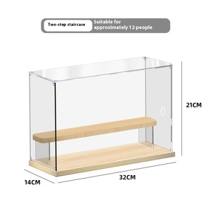 Acrylic trong suốt hộp mô hình hiển thị đứng rắn gỗ thang bụi che tủ trưng bày độc đáo phong cách sở thích hiển thị trường hợp - Product Image 3
