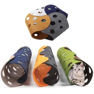 Giocattoli pieghevoli del gatto del tubo del Tunnel del feltro interattivo fatto da te per animali domestici