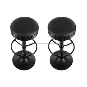Tabourets <span class=keywords><strong>de</strong></span> <span class=keywords><strong>bar</strong></span> industriels haut <span class=keywords><strong>de</strong></span> gamme, siège rembourré en PU <span class=keywords><strong>noir</strong></span> avec repose-pieds en métal, chaises <span class=keywords><strong>de</strong></span> <span class=keywords><strong>bar</strong></span> pour comptoir <span class=keywords><strong>de</strong></span> cuisine, café - Product Image 5