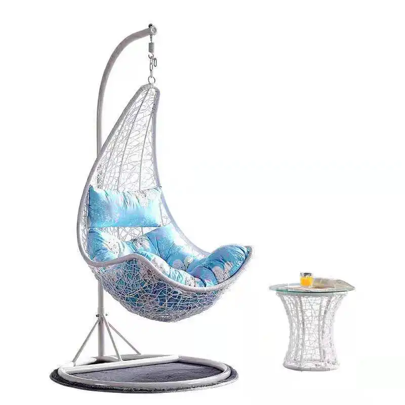 Maple Leaf Patio EGG Rattan Hanging Swing Chair With Stand