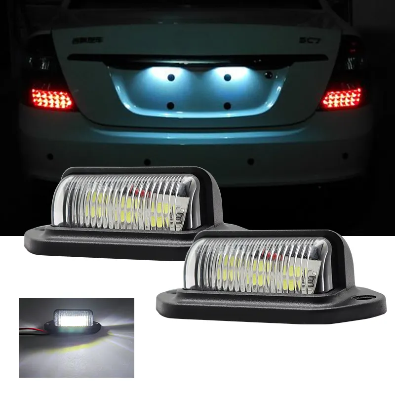 LED Rear Tail License Number Plate Light Bulbs Truck Lorry Trailer Auto Lights White 12V/24V Side Marker Indicator Lamp