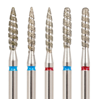 100 pièces/boîte, fraises à ongles en diamant à motif spiralé professionnel, grain fin argenté pour manucure et pédicure de précision, certifiées CE OEM