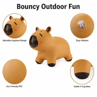 EDUsense Capybara Jouet gonflable à chevaucher en PVC, animal rebondissant pour enfants