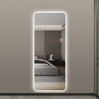 Customized Modern Large Long Full Length Body Led Illuminated Smart Mirror Hotel Bathroom Touch Screen Dressing Wall Mirror