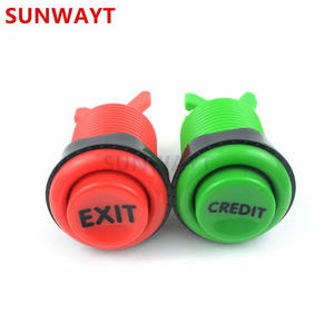 Bouton poussoir d'arcade concave de 33mm de style américain Bouton poussoir de <span class=keywords><strong>jeu</strong></span> de crédit/sortie/pièce de monnaie/puissance - Product Image 5