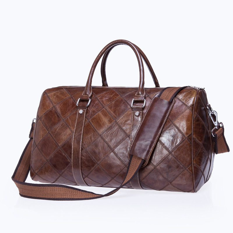 Genuine Leather Large Capacity Men's Luggage Weekend Overnights Travel Bags Cowhide Leather Duffle Bag Men Leather Travel Bags