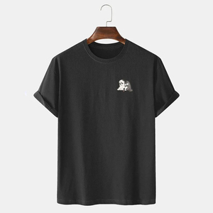 เสื้อยืดคอกลมแขนสั้นทรงปกติสำหรับผู้ชาย คุณภาพสูง เนื้อผ้านุ่ม ผลิตจากผ้าฝ้าย 100% เป็นมิตรต่อสิ่งแวดล้อม แห้งเร็ว ระบายอากาศได้ดี สไตล์สตรีทแวร์ - Product Image 3