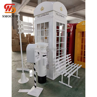 SMS Venta al por Mayor de Cabinas Telefónicas Antiguas Vintage de Metal Blanco Estilo Londres Británico para Decoración de Bodas, Eventos y Fiestas