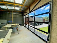 Porte de garage moderne en polycarbonate avec cadre en aluminium, 16x8 pieds, porte de garage transparente en polycarbonate