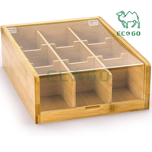 Boîtes de rangement de sachets de thé en bambou personnalisées de luxe Paquet de boîte-cadeau de sachet de thé en bois pour sachet de thé - Product Image 3