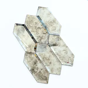 Modern Brick Antique Mirror Mosaic Tile With Bevel For Wall Decoration