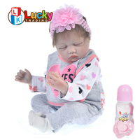 Muñeca Bebé de 55 cm, Juguete Infantil, Cabello Simulado, Muñeca de Vinilo Realista para Dormir, Bebé Reborn