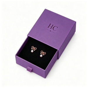 Luxury Special <b>Paper</b> Jewelry Drawer <b>Box</b> Elegant Ribbon Tab Stud Earring Case Custom Logo Foil Stamping Packaging Wholesale - Product Image 6