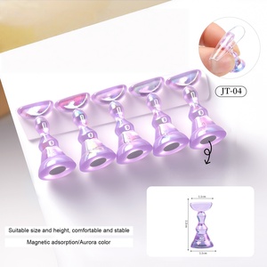 Base de exhibición de acrílico para arte de uñas con logotipo personalizado, con gemas de cristal, herramienta de exhibición con imanes y soporte para gel para práctica de uñas - Product Image 4