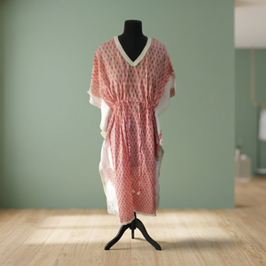 Vestido Kaftán Largo de Algodón de Alta Calidad, Ecológico, Lavable y Transpirable, Kaftán Indio para Mujer, Vestido Largo Holgado para la Playa - Product Image 3