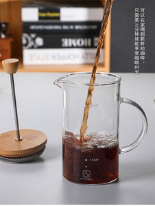 Cafetière à piston de luxe moderne et écologique, en <span class=keywords><strong>verre</strong></span> transparent avec échelle graduée, pour café et thé vert - Product Image 6
