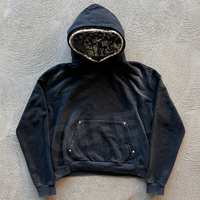 Ensemble de survêtement sportif pour homme, sweat-shirt ample et pantalon de jogging à double taille, délavé à l'acide, personnalisé par le fabricant