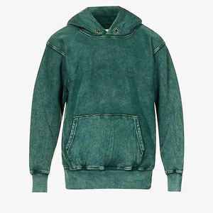 Sweat à capuche pour homme de haute qualité personnalisé, lavage à l'acide, 100% coton, tissu éponge français, lavage délavé au soleil, blanc, surdimensionné, à capuche, pour l'automne - Product Image 1