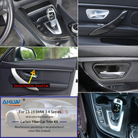 Couvre-poignée de porte en fibre de carbone véritable et cadre de panneau de console centrale pour BMW Série 3 Série 4 Accessoires intérieurs