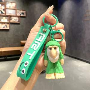 جويليت تماثيل صغيرة مع سمك القرش الإنسان الهجين فريدة قلادة شان هاي جينغ خشبية العصي مجموعة المفاتيح للديكور - Product Image 4