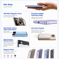 Vente en gros de batterie externe magnétique ultra-fine Mijia 100% originale 5000mAh 7.5W sans fil 22.5W USB C pour iPhone WPB0507S