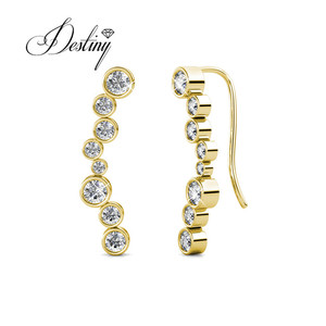Pendientes de Plata de Ley 925 Daisini adornados con cristales de <span class=keywords><strong>Swarovski</strong></span>, joyería, accesorio de nuevo diseño para mujer - Product Image 5