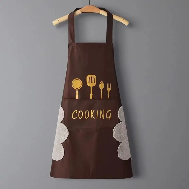 Erkekler ve kadınlar için komik pişirme önlükleri mutfak cepler ve temiz el bezi ile ayarlanabilir