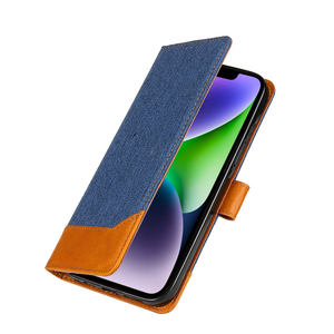 Housse <span class=keywords><strong>de</strong></span> téléphone portable en cuir à rabat magnétique personnalisée pour Iphone 16 15 14 Pro Max coque <span class=keywords><strong>de</strong></span> téléphone en toile épissée pour <span class=keywords><strong>carte</strong></span> <span class=keywords><strong>de</strong></span> crédit d'identité - Product Image 5