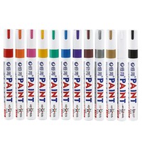Marqueur permanent à base d'huile pour tableau blanc, 12 couleurs, imperméable, séchage rapide, pour surfaces murales, carrelage, sols et métaux