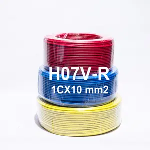 H07V-R multi strand 10mm2 450/750V red black yellow green blue copper core cables and wires