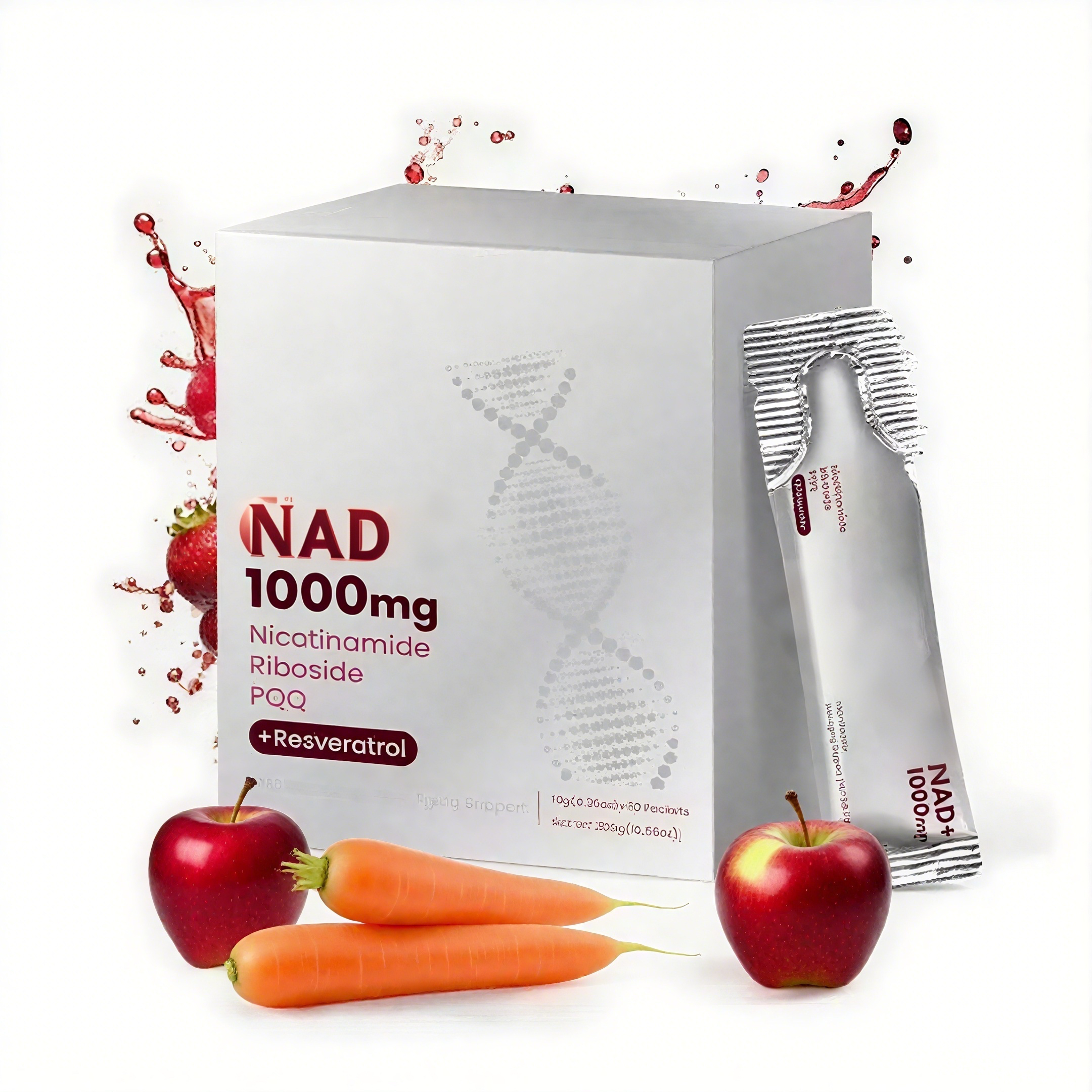 Vigo OEM NAD + 1000 мг ягоды со вкусом PQQ травяные добавки 30 Упаковка напиток для взрослых, ориентированный на здоровье и энергию кожи