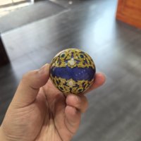 Boules de Baoding musicales en résine dorée Shouxing, ensemble cadeau de prospérité éternelle, couleurs émaillées exquises faites à la main