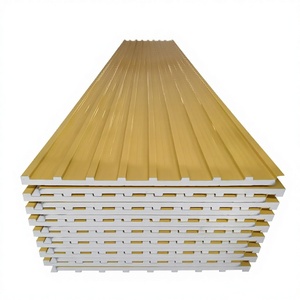 Panel de Pared Sándwich de Acero <span class=keywords><strong>con</strong></span> Aislamiento Térmico - Cubierta Superior de <span class=keywords><strong>Teja</strong></span> de Aluminio y Placa de Cubierta de Aluminio de Doble Capa - Product Image 1